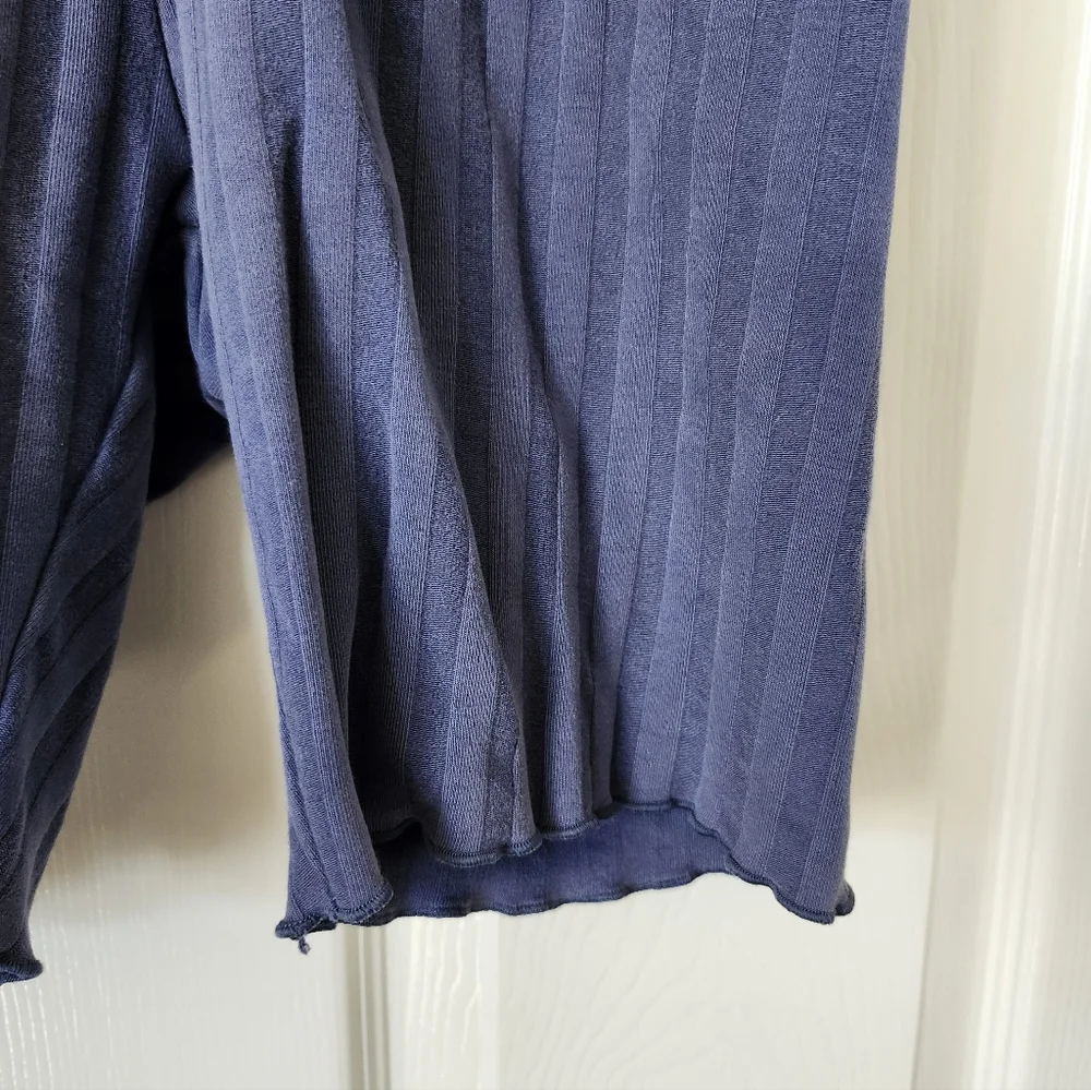 Aerie Ribbed Navy High-Waisted Shorts